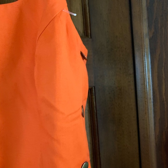 Vintage orange dress with buckles - Picture 3 of 5